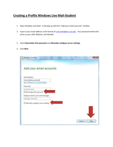 Creating a Profile Windows Live Mail
