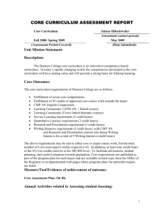 core curriculem assessment report