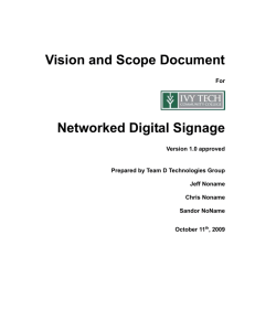 Sample 5 Vision and Scope Document