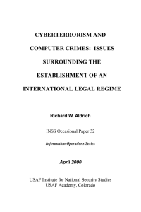 Occasional Paper #32 - Cyberterrorism and Computer Crimes