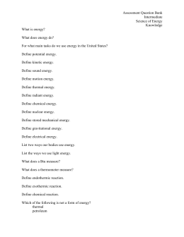 Energy for life worksheet answers
