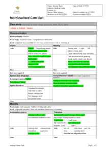 Care plan template - National VET Content