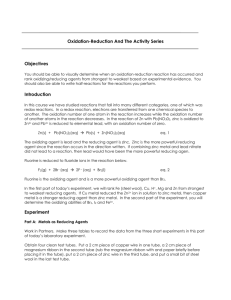 Oxidation-Reduction And The Activity Series