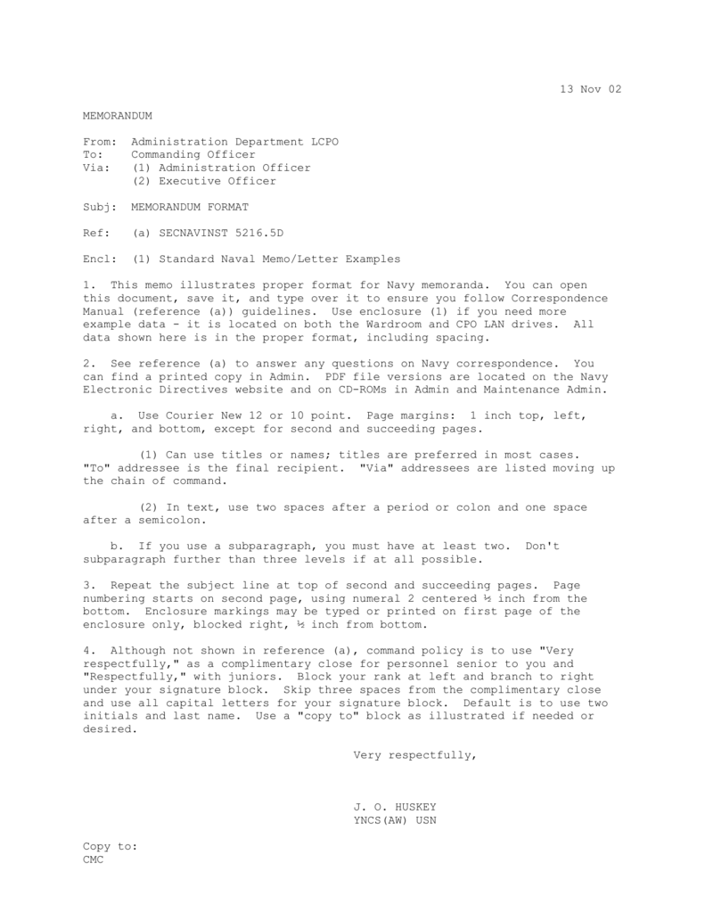 Navy Memo Template PDF Template