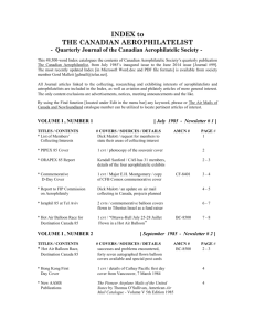 INDEX to - The Canadian Aerophilatelic Society