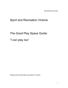 The Good Play Space Guide - Sport and Recreation Victoria