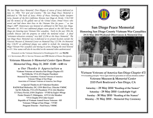 San Diego Peace Memorial - Vietnamese American Armed Forces