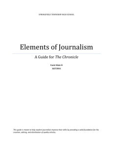Elements of Journalism Style Guide