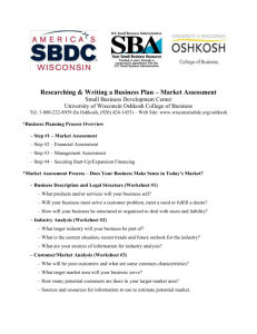 Market Assessment - Wisconsin Small Business Development Center