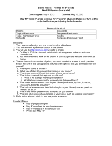 Biome Project - 7th Grade Life Science