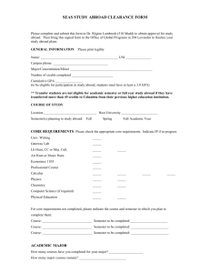 SEAS STUDY ABROAD CLEARANCE FORM