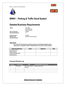 Detailed Business Requirements