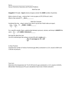 Ideal Gas Law Classnotes