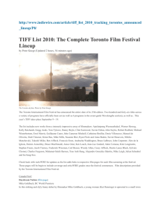 TIFF List 2010: The Complete Toronto Film Festival Lineup by Peter