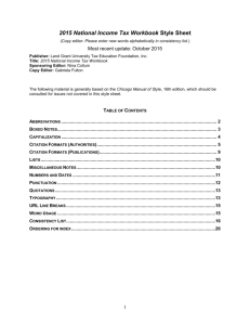 Workbook Stylesheet. - Land Grant University Tax Education