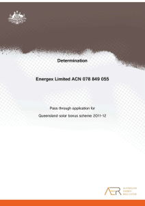 pass through for the Queensland Solar Bonus Scheme 2011-12