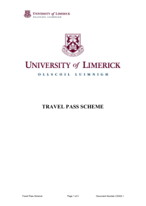 Travel Pass Scheme - University of Limerick