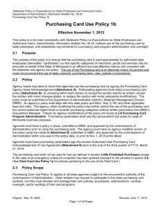 Purchasing Card Use Policy 1 - Materials Management Division