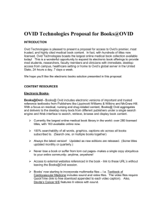 OVID Technologies Proposal for Books@OVID