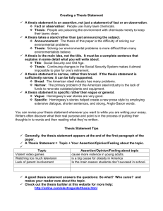 Creating a Thesis Statement