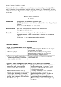 Speech Planning Worksheet