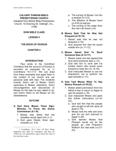 DHW Lesson 04 Exodus 4 - Sydney Bible Presbyterian Church