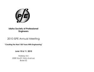 Meeting Program - Idaho Society of Professional Engineers