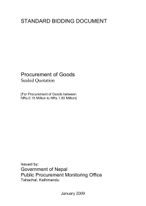 Procurement of Goods Sealed Quotation