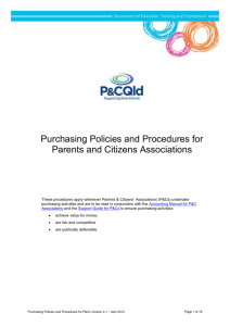 Purchasing Policies and Procedures for P&C Associations