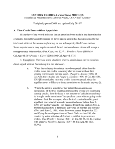 CUSTODY CREDITS & Fares/Clavel MOTIONS Materials