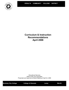 curriculum and instruction recommendations