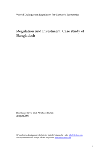 Regulation and Investment: Bangladesh Case Study