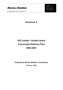 Proposed Community Relations Plan