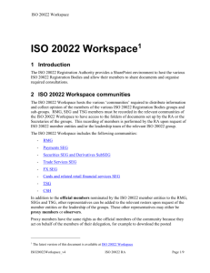 ISO 20022 Workspace