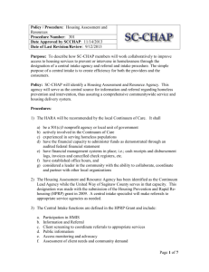 Housing Assessment and Resources