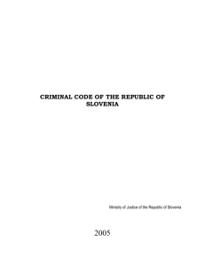 criminal code of the republic of slovenia