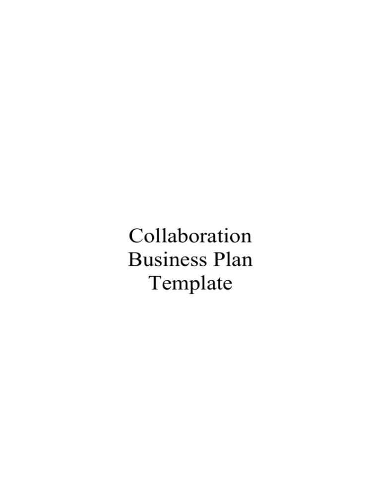 collaboration business plan example
