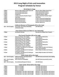 2013 Long Night of Arts and Innovation Program Schedule by