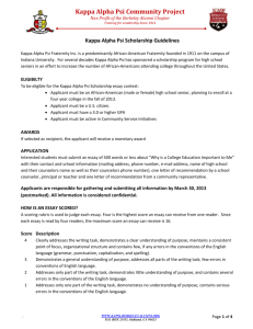 2013 Scholarship Application - Berkeley Alumni Chapter of Kappa