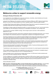Melbourne unites to support renewable