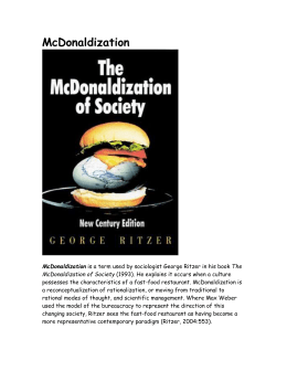 what does mcdonaldization of society mean