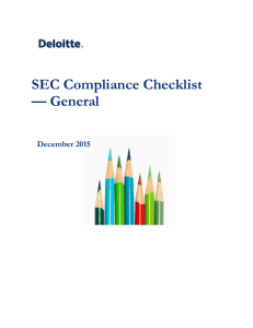 SEC Compliance Checklist -- General