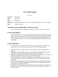 CSCE 3600 Syllabus page