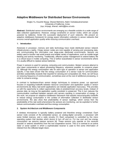 Adaptive middleware for distributed sensor environment