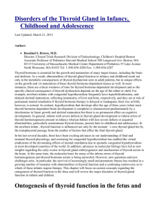 Disorders of the Thyroid Gland in Infancy, Childhood and Adolescence