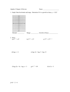 Algebra 2 Chapter 10 Test A