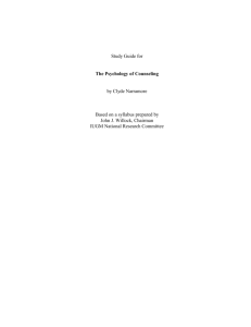 Study Guide for The Psychology of Counseling by Clyde Narramore