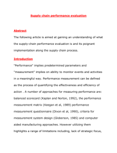Supply chain performance evaluation Abstract The following article