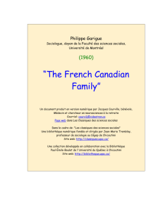 The French Canadian Family - Les Classiques des sciences sociales