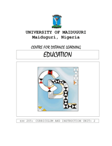المحتويات - University Of Maiduguri